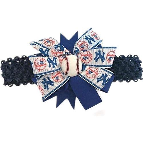Yankees Baby Girl Boutique Bow Crocheted Headband