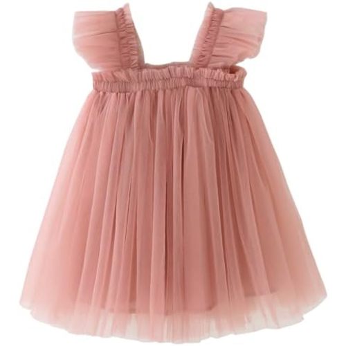 BGFKS Layered Tulle Ruffle Sleeveless Dress for Toddler Girls,Tutu Dress for Baby Girls Princess Dresses