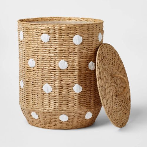 Woven Paper Dot Floor Kids' Hamper Natural - Pillowfort™