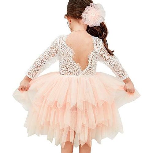Topmaker Backless A-line Lace Back Flower Girl Dress
