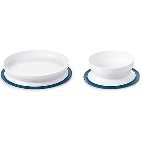 OXO Tot Stick & Stay Suction Plate & Bowl Bundle - Navy