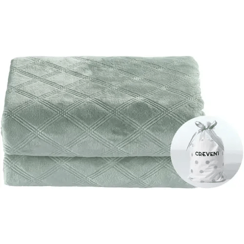 CREVENT Fuzzy Baby Throw Blanket Neutral, Super Soft Plush Blanket for Baby Boys and Girls/Newborns/Infant/Toddler (30"X40" Laurel Green)