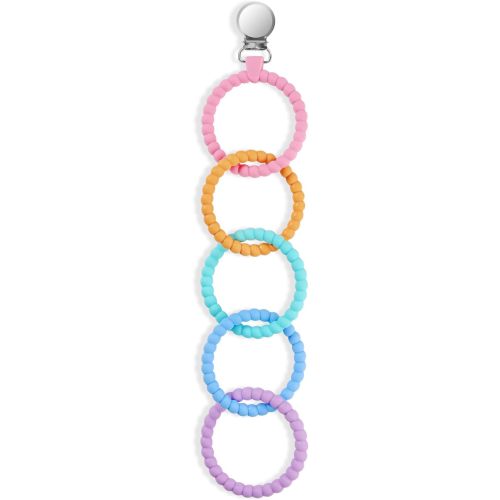Silicone Baby Teether Links With Pacifier Clip