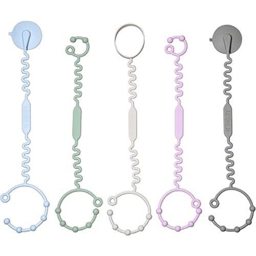 Silicone Baby Toy Straps – 5 Pack Adjustable Toy Holders for Stroller, High Chair & Car Seat – Durable Pacifier Leash, Bottle Strap & Baby Travel Essential