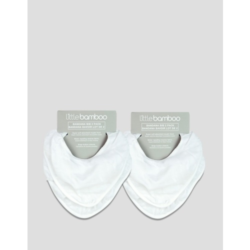 Little Bamboo Muslin Bib 4 Pack - Natural