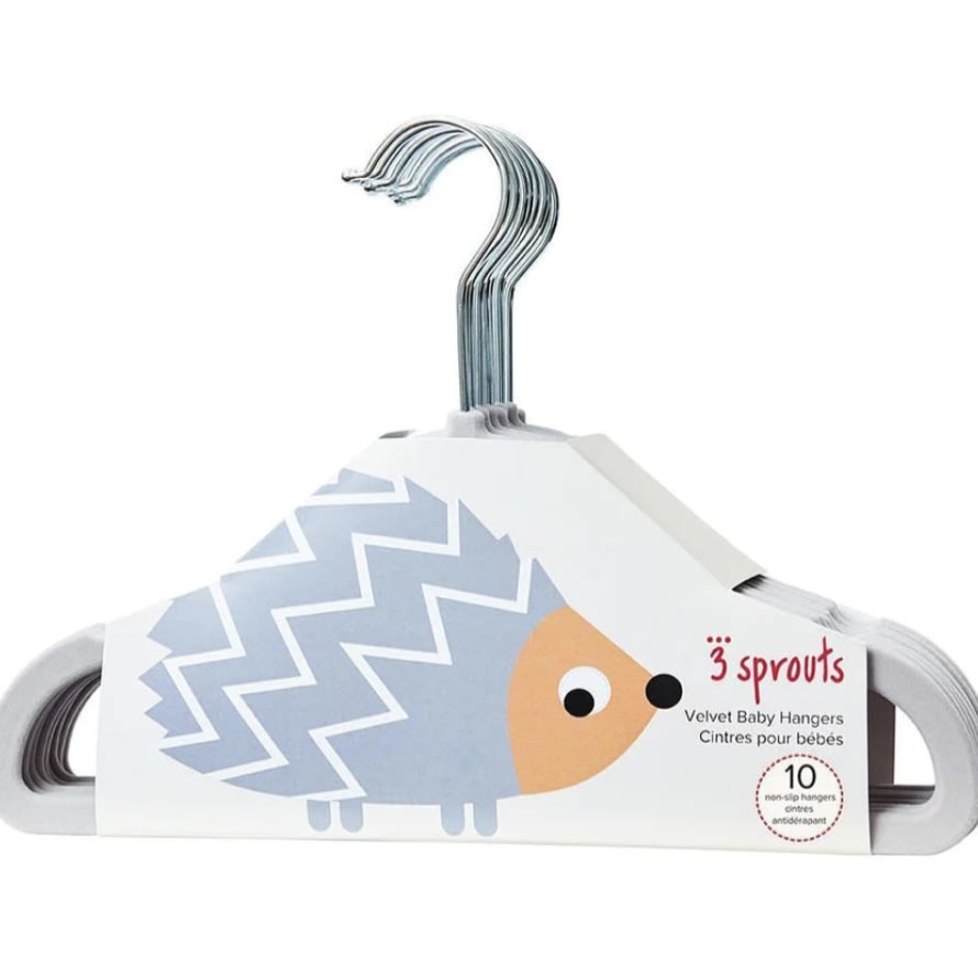 3 Sprouts Children's Hangers Component - Grey, 10 Pack