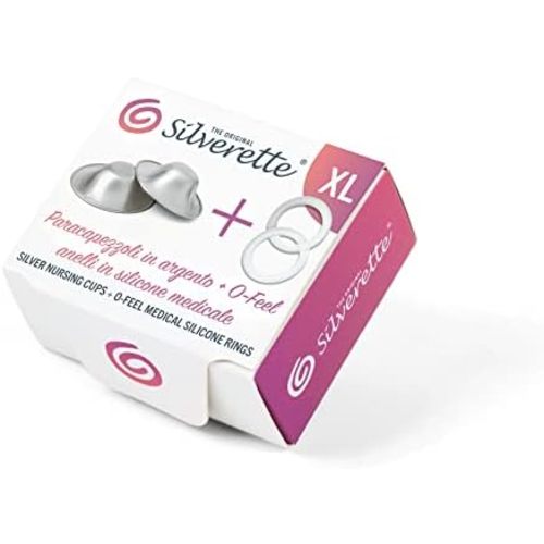 SILVERETTE The Original Silver Nursing Cups with O-Feel Silicon Ring - Soothe and Protect (Silverette + O-Feel) (XL) : Amazon.com.au: Baby
