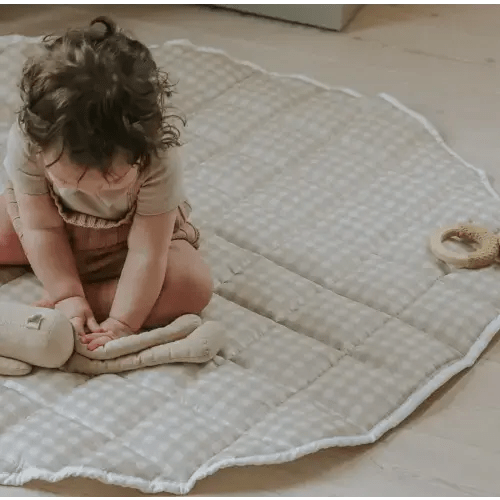 Picnic Gingham Play Mat - Beige