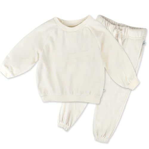 HONESTBABY Velour Pullover Hoodie and Zip Front Sweatshirt and Jogger Sweatpants Set