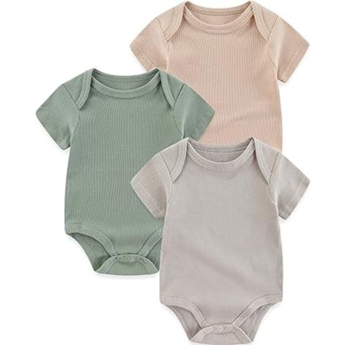 Newborn Baby Boy Girl Bodysuits Short Sleeve Summer Infant Clothes 0-12 Month