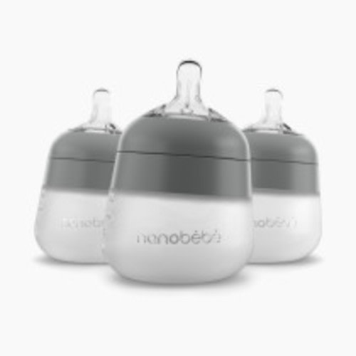 Nanobebe Flexy Silicone Baby Bottle - Gray, 5 Oz, 3