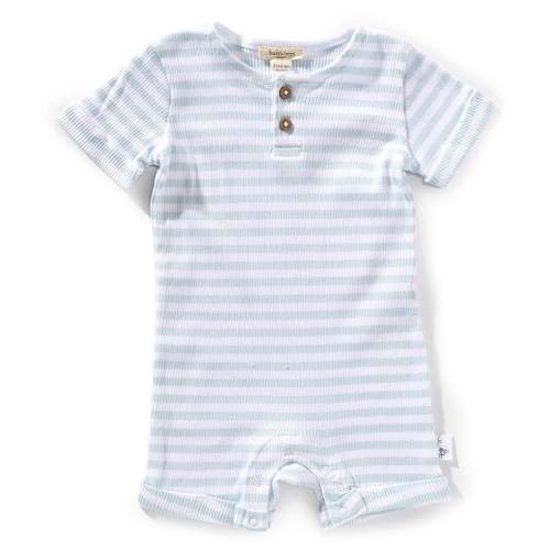 Burt's Bees Baby Newborn-24 Months Short Sleeve Rib Stripe Romper
