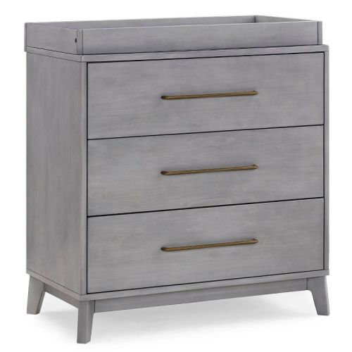 Delta Children Spencer 3 Drawer Dresser with Changing Topper, Color: Steel Gray