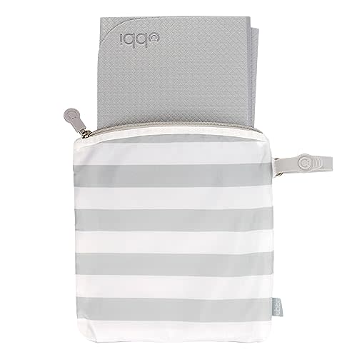 Ubbi On-the-Go Changing Mat with Carrying Bag, Soft and Comfortable Diaper Bag Accessory Must Have for Newborns, Easy to Clean, Portable Changing Pad, Gray