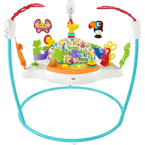 Fisher-Price Baby Bouncer Animal Activity Jumperoo With Music Lights Sounds And Developmental Toys For Infants