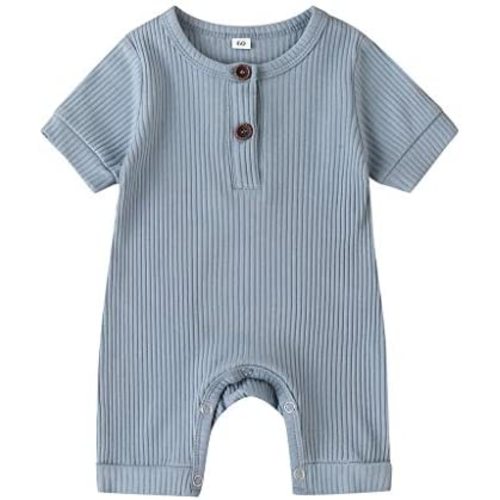 CIYCUIT Newborn Baby Boy Girl Romper Clothes Infant Solid Ribbed Onesie Bodysuit Jumpsuit Outfits
