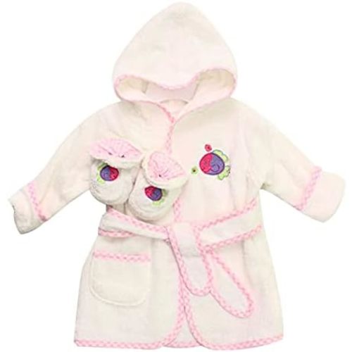 Spasilk 100% Cotton Hooded Terry Bathrobe with Booties Baby One Size Gifts — Shower
