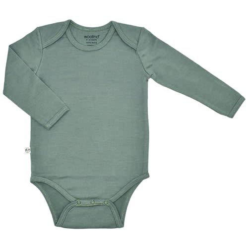 Woolino 100% Superfine Merino Wool Baby Bodysuit - Long Sleeve Bodysuit for Boy and Girl - Tagless Neck Bodysuit for Unisex