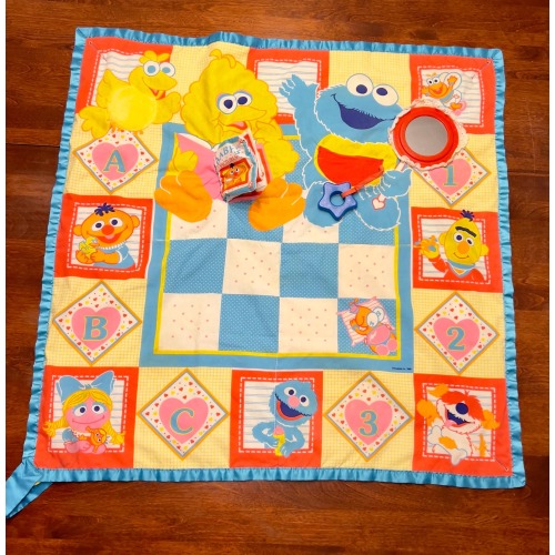Vintage Muppets Sesame Street 1989 Play Mat - Rare Baby Collection - Retro Activity Toy