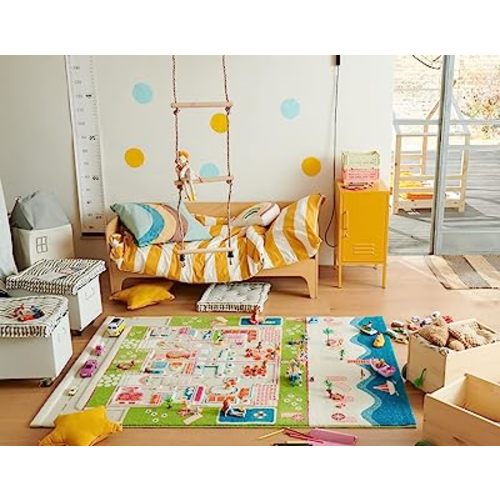 IVI 3D Play Carpet 71 x 52.5 Inch Educational Beach House Soft and Cozy Floor Rug Mat for Bedroom, Kids Den, or Playroom, Large