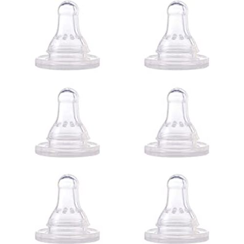 First Essentials by NUK Silicone Baby Bottle Nipples, Slow Flow, 6 Pack