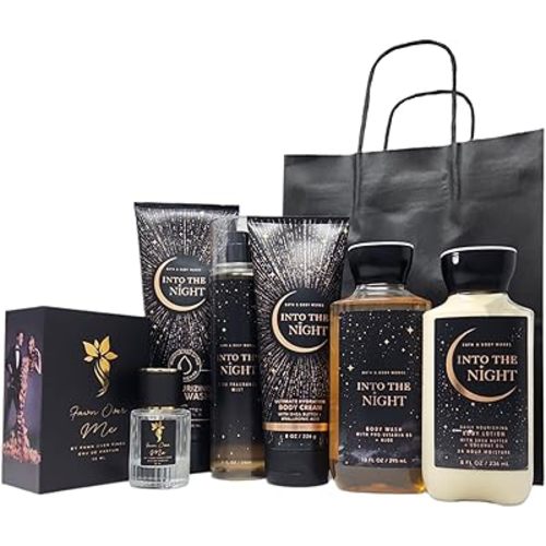 Bath and Body Into The Night DELUXE Gift Set with Fawn Over Me Perfume and Gift Bag (Into The Night DELUXE)