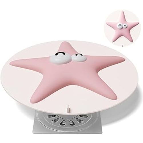 Bathtub Stopper Drain Plug Cover - Silicone Bath Tub Stopper Shower Drain Cover, Drain Cover, Flat Drain Plug for Kitchen, Bathtub and Laundry, Seastar Bathroom Accessories, 6 Inches, Pink