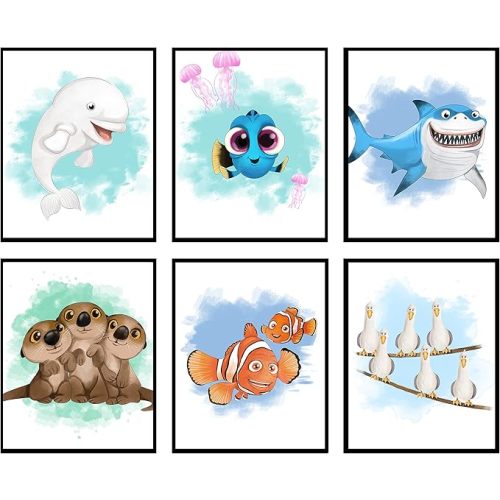 Silly Goose Gifts Nemo Fish Ocean Themed Character Wall Art Print Decor with Quotes Made in USA (Characters Only)