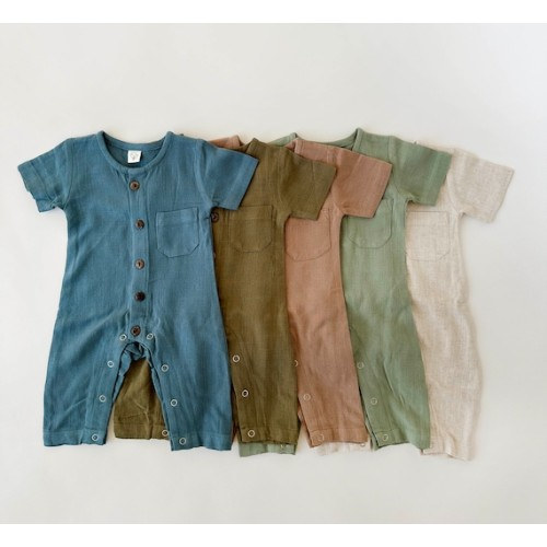 Baby Boy LINEN Romper Short Sleeve French Country Style Wooden Buttoned Down Casual Classic Dressy Summer Fall JULIUS Jumpsuit - Etsy