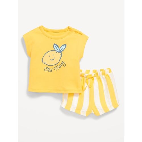 Ringer Graphic T-Shirt and Shorts Set for Baby