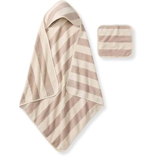 Burt's Bees Baby Hooded Woven Terry Towels Organic Cotton, Unisex Bath Essentials, Soft Nursery Towel for Infants, Toddlers, Kids