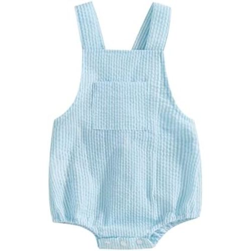 Infant Baby Girl Boy Romper Bodysuit Striped Sleeveless Jumpsuit Overalls One Piece Outfit Summer Clothes