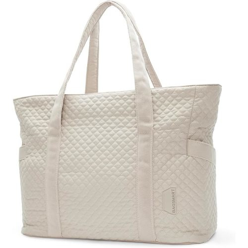 BAGSMART Large Tote Bag For Women, Travel Shoulder Bag Top Handle Handbag with Yoga Mat Buckle for Gym, Work, Travel