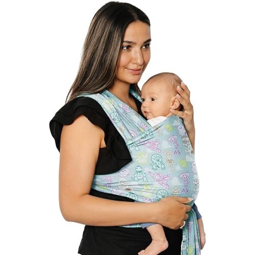 Moby Baby Wrap Carrier Featherknit for Newborns to Toddlers (8-33lbs), Infant Sling Carrier, Lightweight & Hands Free Design, Adjustable for All Body Types (Disney Pixar's Toy Story Forever Friends)