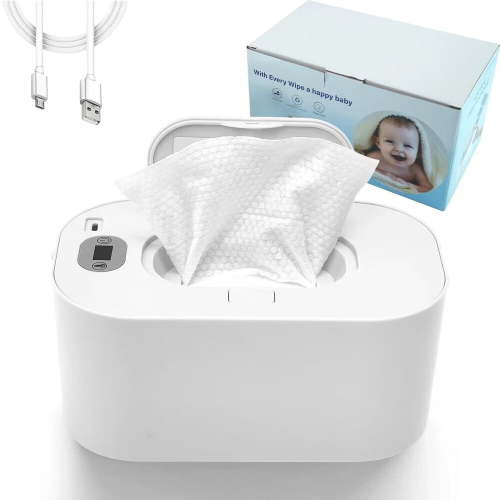 Wipe Warmer with Digital Display,Large Capacity Wipes Dispenser,3 Modes of Temperature Heating Control,Warms Quickly and Evenly,Comfort and Safety for Baby（White）