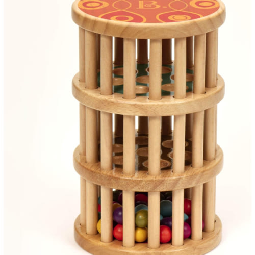 Amazon.com: B. toys- A-Maze Rain Rush Dexterity Toy- Crawling Rolling Tower- Developmental Natural Wooden Rainmaker Toy- Toys for Toddlers : Toys & Games