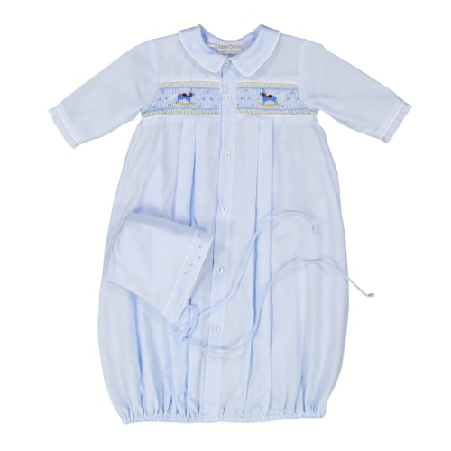 Rocking Horse Smocked Take Me Home Gown with Hat | Feltman Brothers
