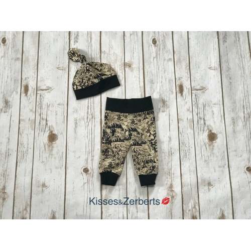 LOTR 0-3m Jogger & Knot Hat Set / lotr map / middle earth / black