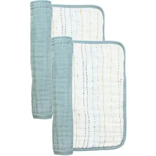 Cloud Muslin™ Burp Cloth 2 Pack - Conrad/Steel