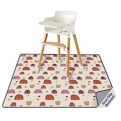 Amazon.com : Blissful Diary Baby Splat Mat for Under High Chair, 51 x 51 Inch Boho Splash, Waterproof and Washable Spill Mat, Anti-Slip Floor Protector : Baby