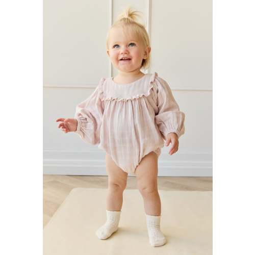 Organic Cotton Muslin Frances Playsuit - Pale Lilac