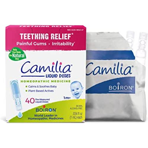 Amazon.com: Boiron Camilia Teething Drops for Daytime and Nighttime Relief of Painful or Swollen Gums and Irritability in Babies - 40 Count (Pack of 1) : Baby