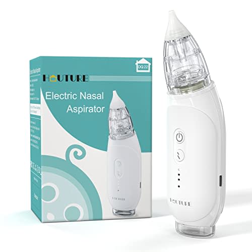 Nasal Aspirator for Baby, HAUTURE Baby Nose Sucker, Self-Cleaning Nose Cleaner for Baby, 3 Suction levels, 2 Modes, Nasal Tweezers, 5 Hours Fast Charge for 60 Days