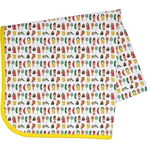 BapronBaby Eric Carle Food Parade Splash Mat - Waterproof Catch-All for Under High Chairs, Floors, Tables, Playtime or Arts & Crafts - Machine Washable - 45" x 45”
