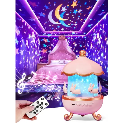 One Fire Baby Night Light Projector, 15 Sound Machine Star Projector for Kids Room,15 Films Star Light Projector 2-9 Year Old Girl Gifts Toys,Brightness Baby Night Lights for Nursery Kawaii Room Decor