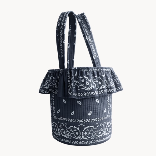 Navy Paisley Stroller Bag