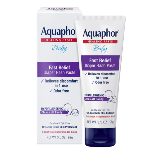 Aquaphor Baby Diaper Rash Paste, Maximum Strength 40% Zinc Oxide, Diaper Rash Cream, Diaper Rash Ointment, 3.5 oz HSA/FSA Eligible