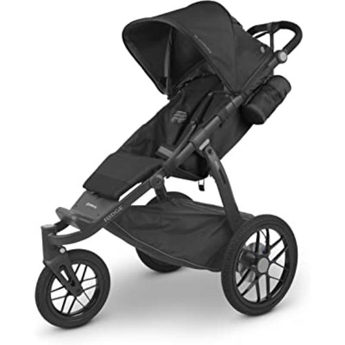 UPPAbaby Ridge Jogging Stroller/Durable Performance Jogger with Never-Flat Tires/Built for Walking, Running, Hiking/Water Bottle Holder and Basket Cover Included/Jake (Charcoal/Carbon Frame)