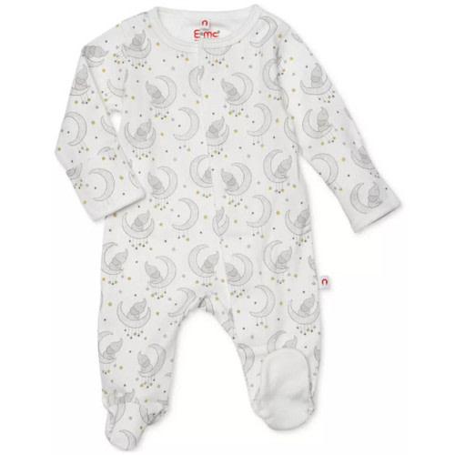 Elephant-Print Footed Coverall