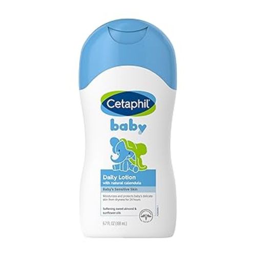 Cetaphil Baby Daily Lotion with Organic Calendula, Hypoallergenic, Sweet Almond & Sunflower Oils,6.7 Fl. Oz (Packaging May Vary)